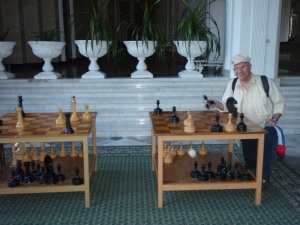 two chess tables